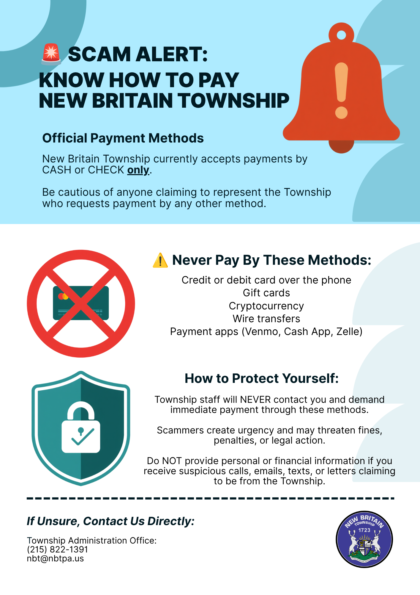 Scam Alert: Know How to Pay New Britain Township!