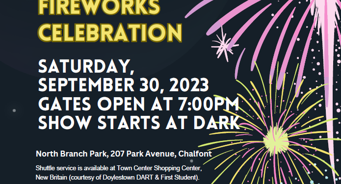 300th Anniversary Fireworks Celebration – Saturday, September 30, 2023 – STILL ON!!! – Weather & Parking Update