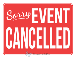 Cancellation of September 23rd events