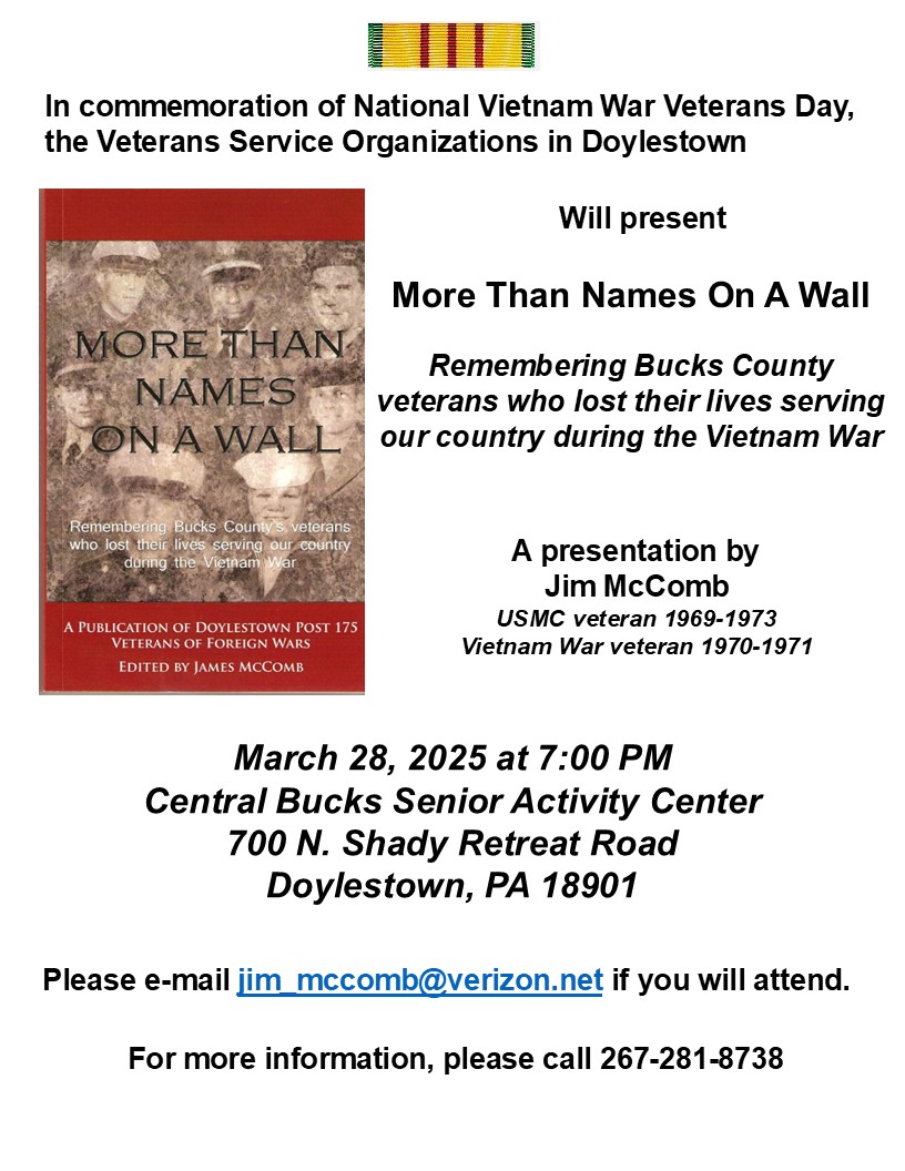 More Than Names on a Wall | A presentation by Jim McComb | March 28, 2025